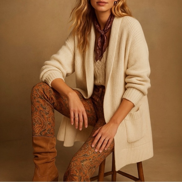 PILCRO x ANTHROPOLOGIE Eyelash Longline Cardigan - Picture 1 of 12